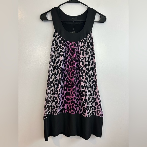 Express Dresses & Skirts - NWT Express 100% Silk Purple Leopard Print Sleeveless A-line Mini Dress Size XS